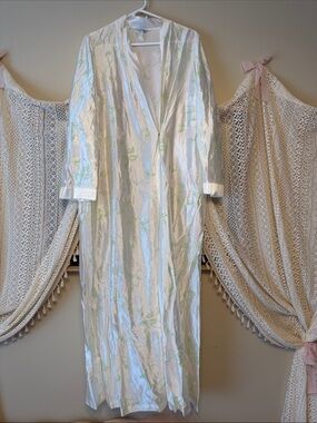 Vintage  Sears Long Satin Floral Robe - Vintage GrandmaCore